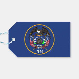 Gift Tag with Flag of Utah State, USA
