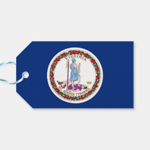 Gift Tag with Flag of Virginia State, USA