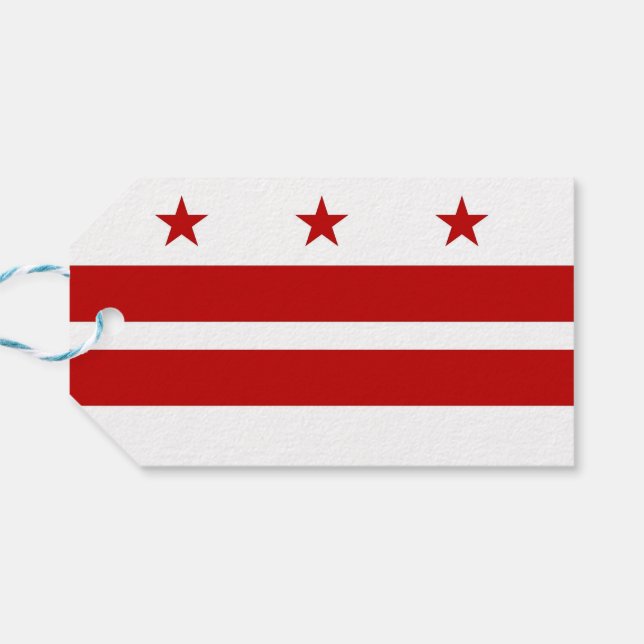 Gift Tag with Flag of Washington DC, USA (Back Horizontal)