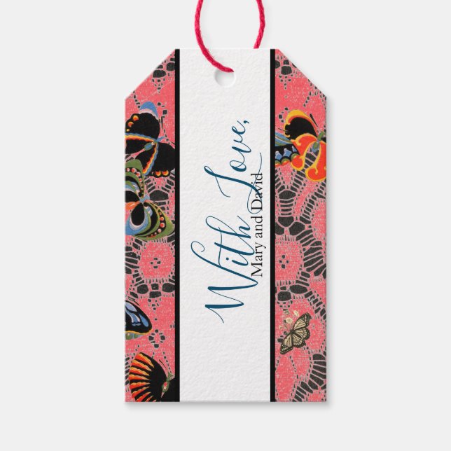 GIFT TAG WITH LOVE ANTIQUE LACE CUSTOM NAMES (Front)