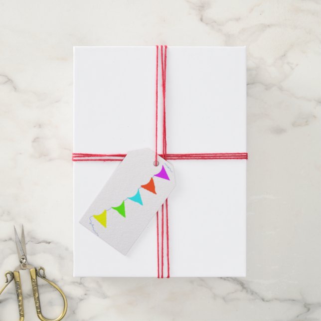 Gift Tag with Party Banner (With Twine)