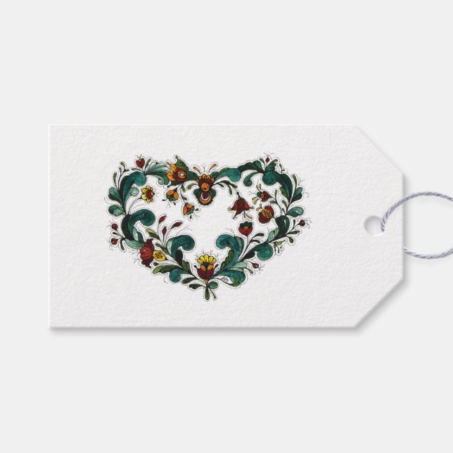 Gift Tags -  Scandinavian Heart (Front (Horizontal))