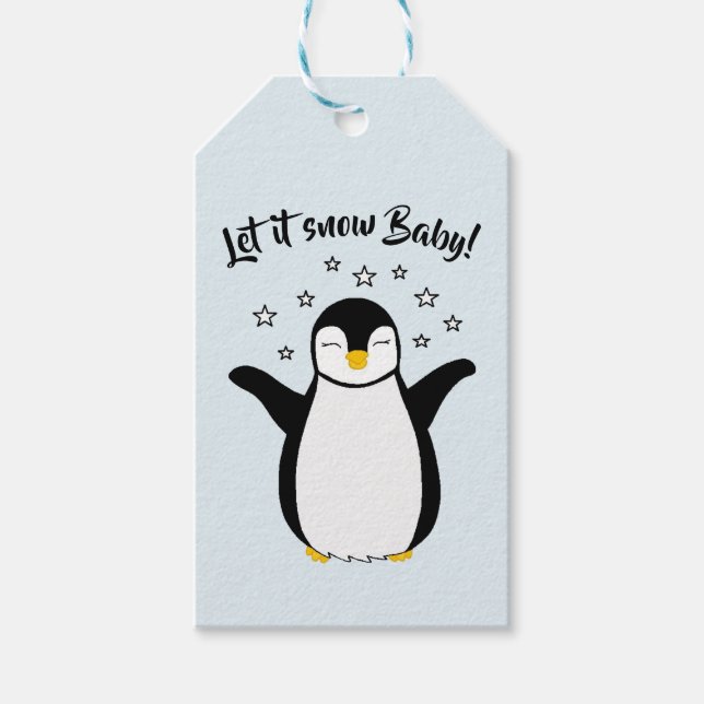 Gift tags with cute Penguin Baby (Front)