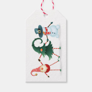 Gift Tgas - Dancing Gnome, Tree & Snowman Gift Tags