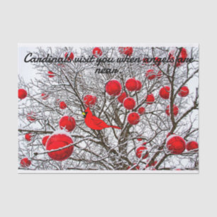Gift Tissue with Cardinal Bird Paper