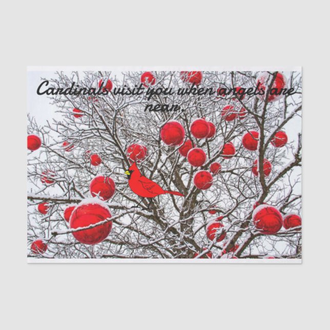 Gift Tissue with Cardinal Bird Tissue Paper (Front)