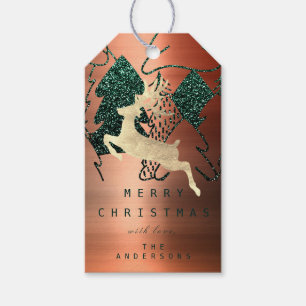 Gift To Glitter Copper Gold Snow Christmas Tree Tags