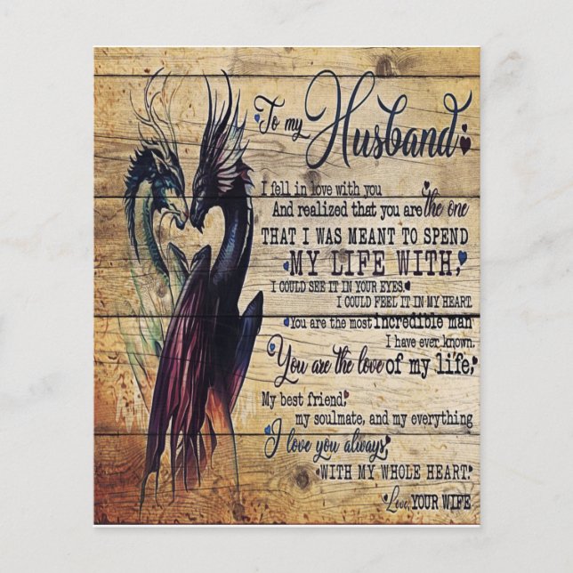 Gift To My Husband, Love Quotes Letter (Front)