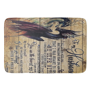 Gift To My Husband, Love Quotes Letter Bath Mat