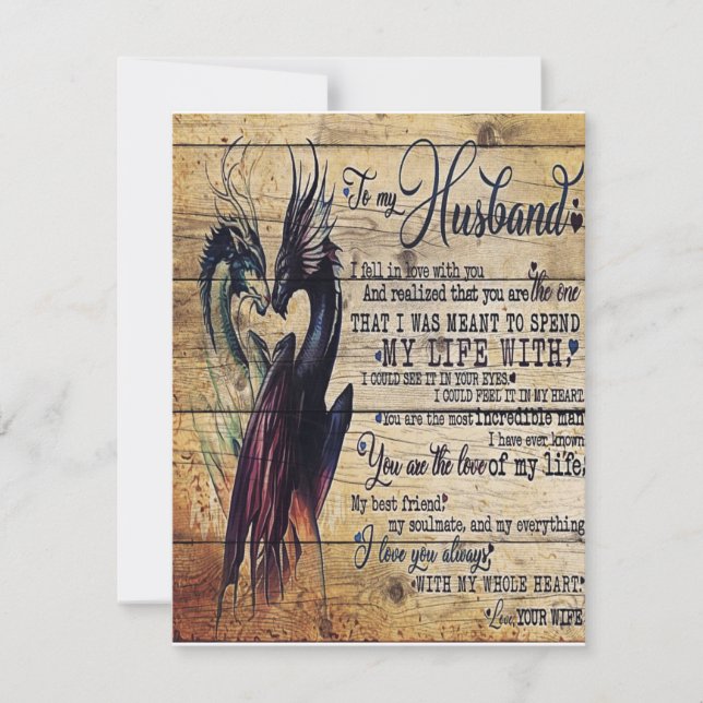 Gift To My Husband, Love Quotes Letter Invitation (Front)