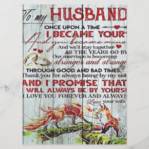 Gift To My Husband, Love Quotes Letter Menu