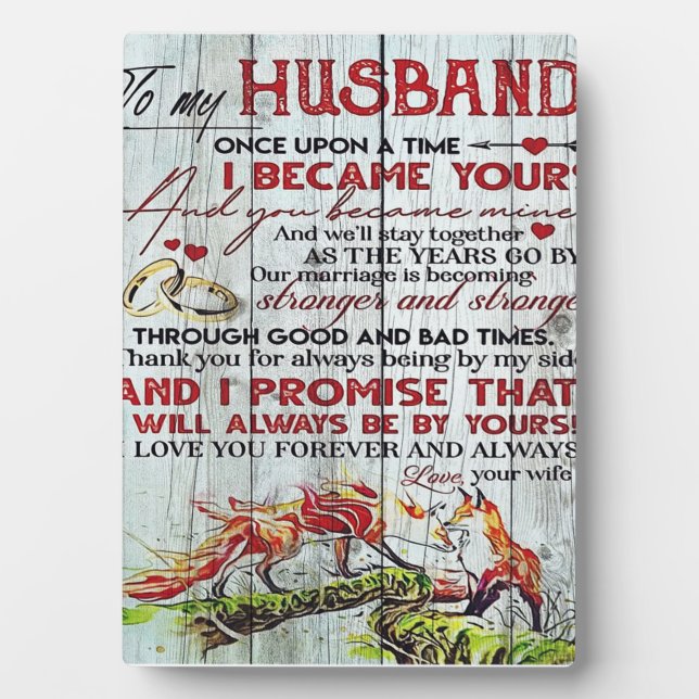 Gift To My Husband, Love Quotes Letter Plaque (Front)