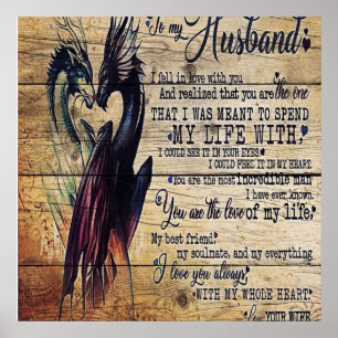 Gift To My Husband, Love Quotes Letter Poster