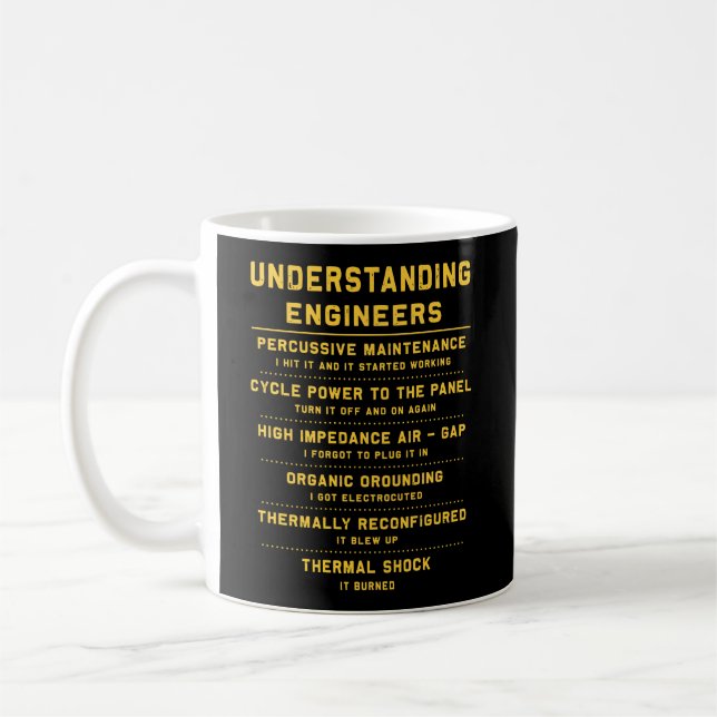 Gift Understanding Engineers Funny Coffee Mug (Left)