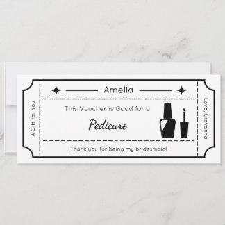 Gift Voucher, Custom Gift Ticket Card, Bridal Invitation