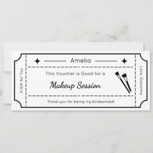 Gift Voucher, Custom Gift Ticket Card, Bridal Invitation