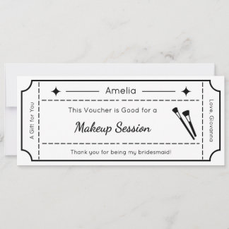Gift Voucher, Custom Gift Ticket Card, Bridal Invitation