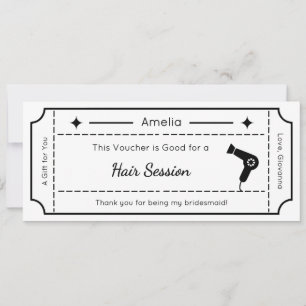Gift Voucher, Custom Gift Ticket Card, Bridal Invitation