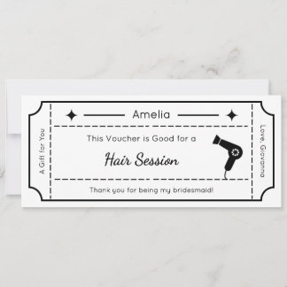 Gift Voucher, Custom Gift Ticket Card, Bridal Invitation