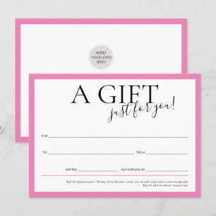 GIFT VOUCHER elegant chic business candy pink Invitation
