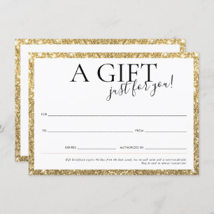 GIFT VOUCHER elegant chic business gold glitter Invitation