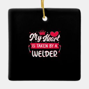 Gift Welder Valentines Day Funny for Men Women Ceramic Ornament