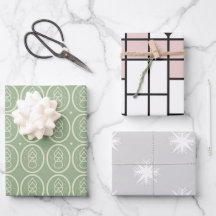 Gift Wrap 3 Vintage Styles, Deco,Nouveau, Xmas