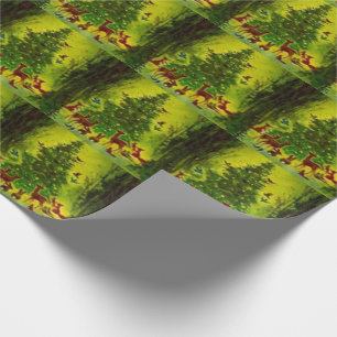 Gift Wrap Beautiful Vintage Christmas 1950 Art