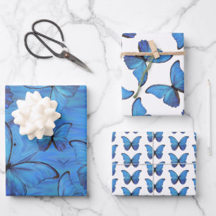 Gift Wrap Blue Morpho Butterflies
