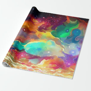 Gift Wrap Colourful Liquid Outer Space Galaxy
