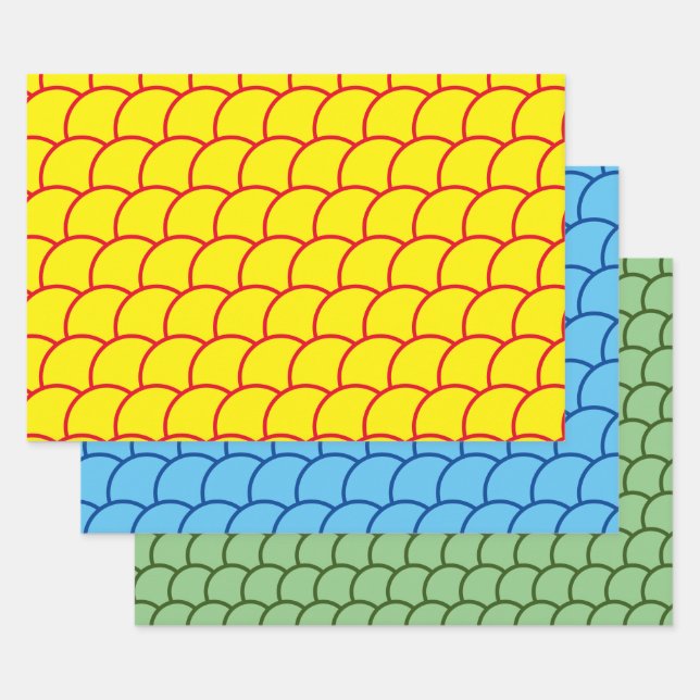 Gift Wrap - Fish Scale Patterns (Set)