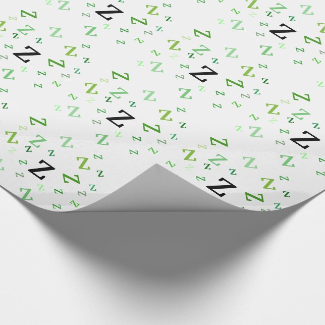 Gift Wrap - Jumbled Letters in Green (Corner)