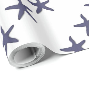 gift wrap Nautical starfish beach blue
