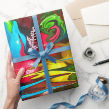 Gift Wrap Paper Colourful Melting M&Ms Design