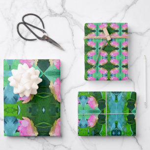 Gift Wrap Paper Pink Watercolor Lotus