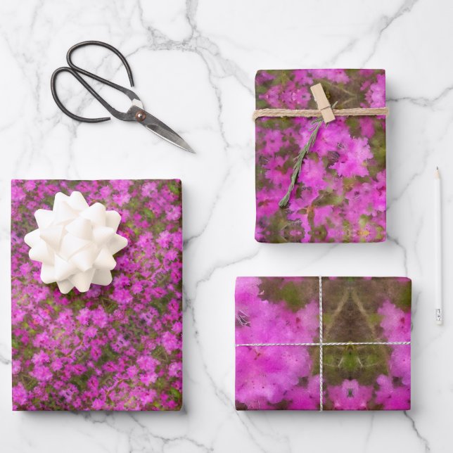 Gift Wrap Paper Purple Rhododendron (Front)