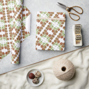 Gift Wrap Paper Roll - Butterfly Tuberosa Flowers