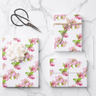Gift Wrap Paper Sheets - Pink Hellebore Flower