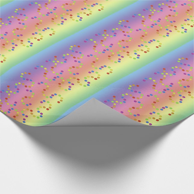 Gift Wrap - Rainbow with Coloured Dots (Corner)