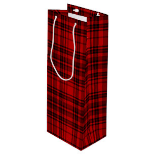 GIFT WRAP RED CHECKERED PLAID  WINE GIFT BAG