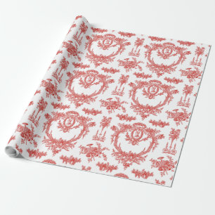 Gift Wrap Roll Marie Toile strawberry2