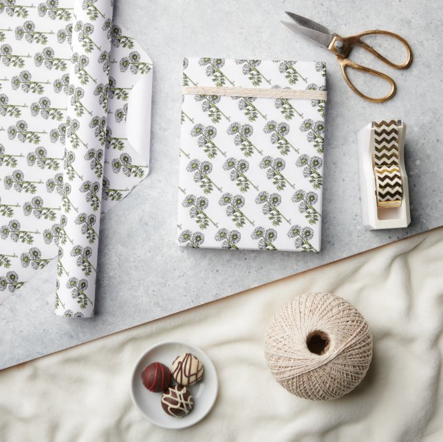 Gift Wrap Roll - NGA Watercolor White Daisies (Crafts)