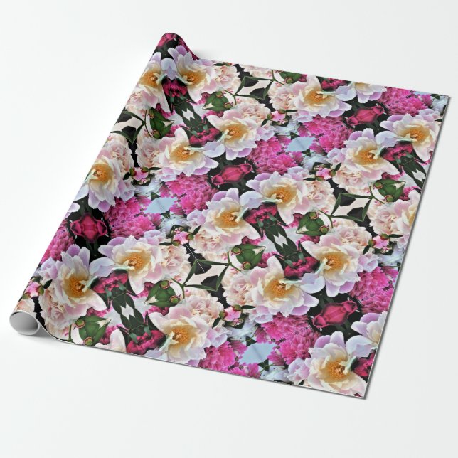 Gift Wrap Roll Peonies (Unrolled)