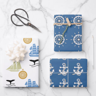 Gift Wrap Set - Nautical Theme