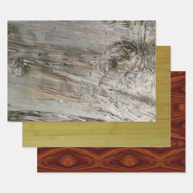 Gift Wrap Set - Three Different Woods (Set)