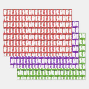 Gift Wrap Set - Woven Threads in Three Colors