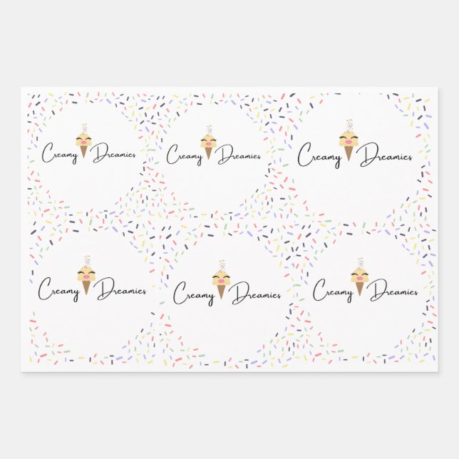 Gift wrap sheets Birthday Girl Vanessa Vanilla (Front)