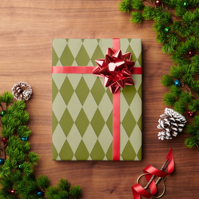 Gift Wrap - Two Toned Diamond Pattern (Holiday Gift)