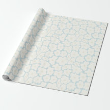 Gift Wrap | White Flowers Light Blue Baby