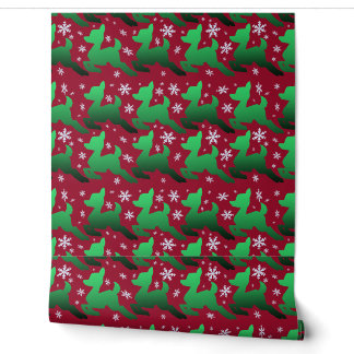 Gift Wrap'd Green Snowflake Wallpaper